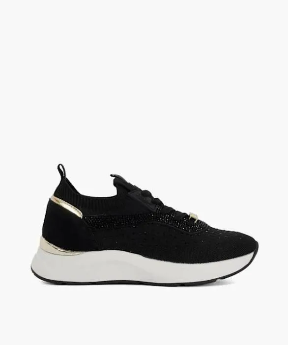 Dune London Trainers Women Eras Black Embellished Runner Trainers Black