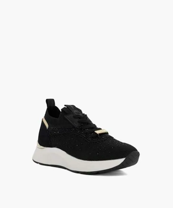 Dune London Trainers Women Eras Black Embellished Runner Trainers Black