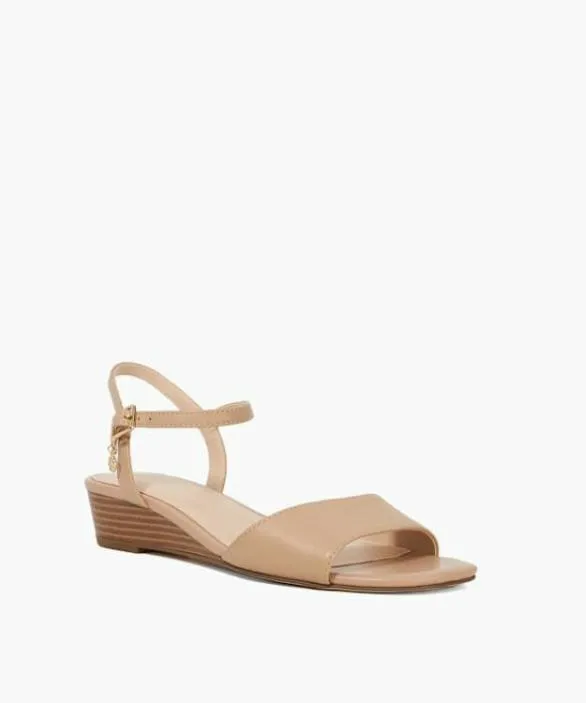 Dune London Wedge Sandals Women Kolder Blush Low Block Heel Open Toe Sandals Neutral