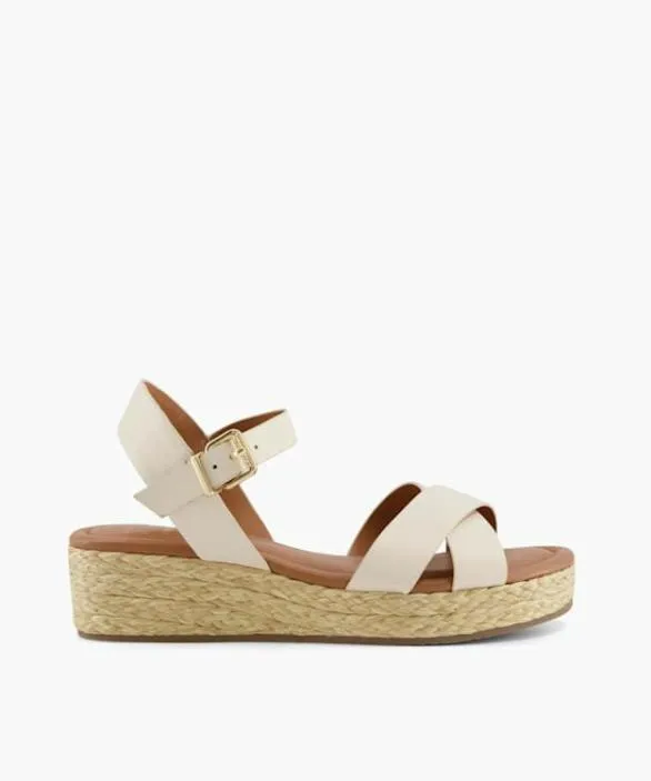Dune London Wedge Sandals Women Linnie Ecru Woven Flatform Sandals Neutral