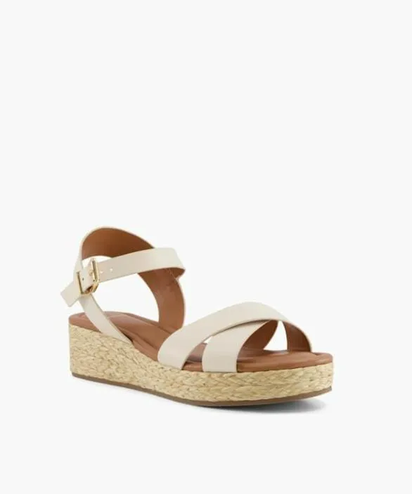 Dune London Wedge Sandals Women Linnie Ecru Woven Flatform Sandals Neutral