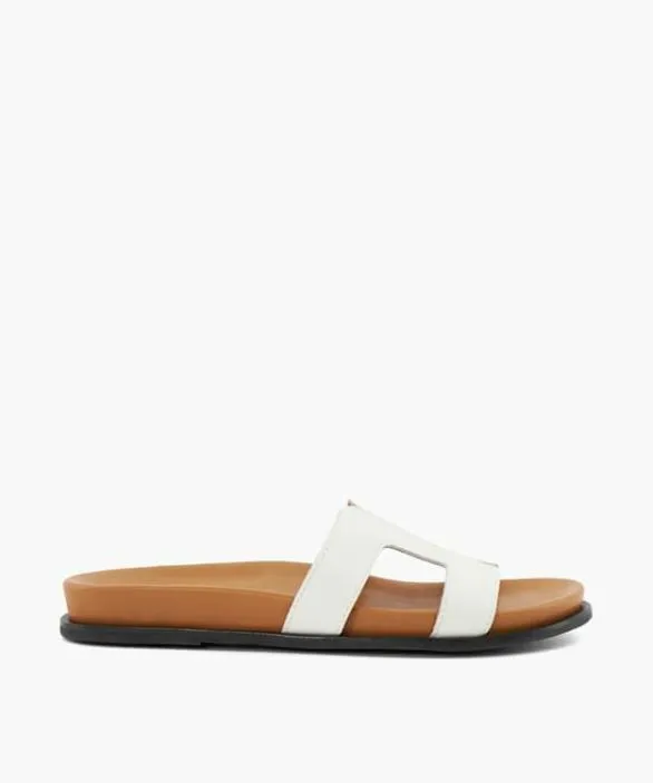 Dune London White Sandals Women Loupa White TopstitchDetail ComfortFootbed Slider Sandals White Dune London White Sandals Women Loupa White TopstitchDetail ComfortFootbed Slider Sandals White