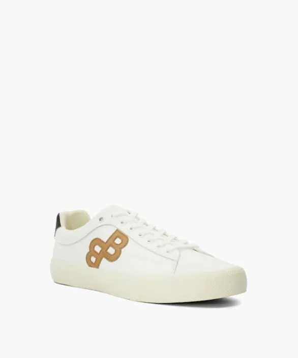 Dune London White Shoes Men Aiden Tenn White Monogram Detail Trainers White Synthetic