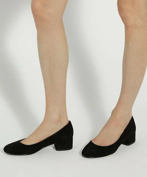 Dune London Wide Fit Shoes Women Bracket Black Wide Fit Comfort BlockHeeled Courts Black