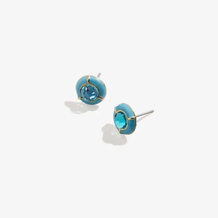 Earrings Women Alex And Ani Crystal Stud Earrings Sky Blue Silver
