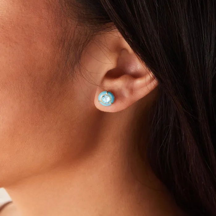 Earrings Women Alex And Ani Crystal Stud Earrings Sky Blue Silver