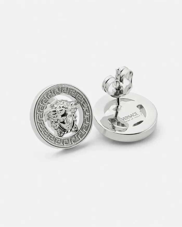 Earrings WomenMen Versace Medusa 03995 Stud Earrings Silver