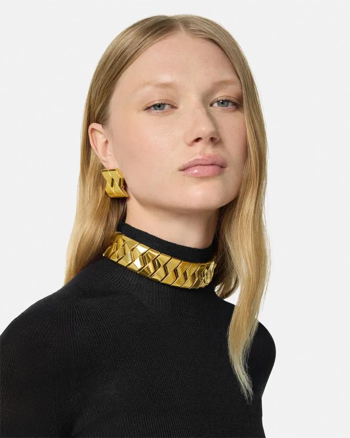 Earrings Women Versace Bind Earrings Light Gold