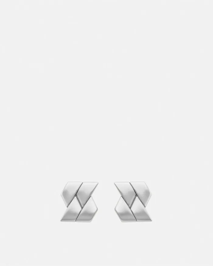 Earrings Women Versace Bind Stud Earrings Silver