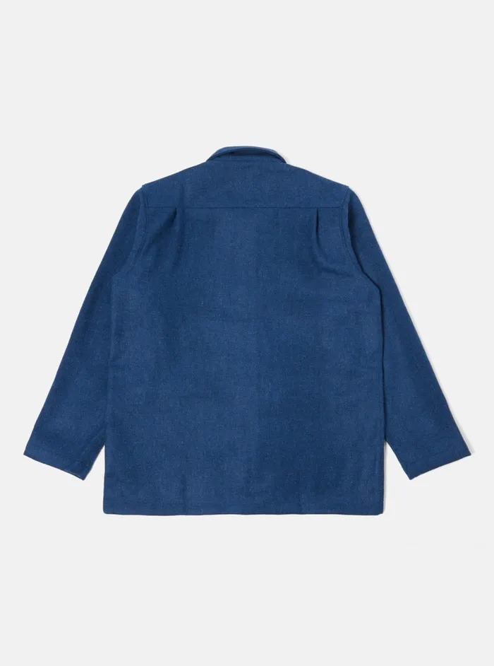 Easy Jacket In Indigo Harris Tweed Men Universal Works Overshirts