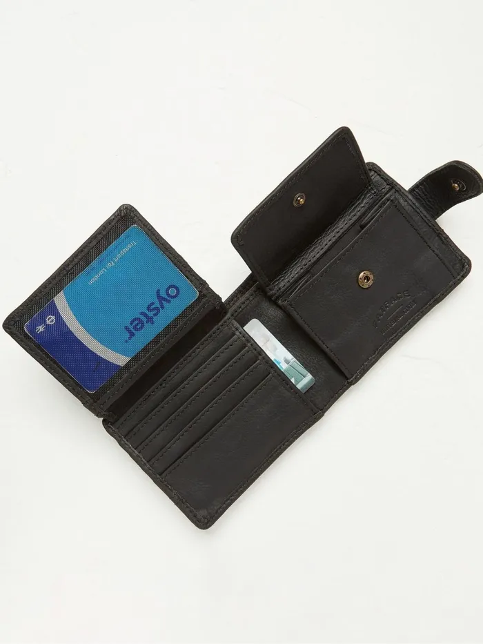 Fat Face Bags and Wallets Black Seamed Leather Wallet 8211 Men