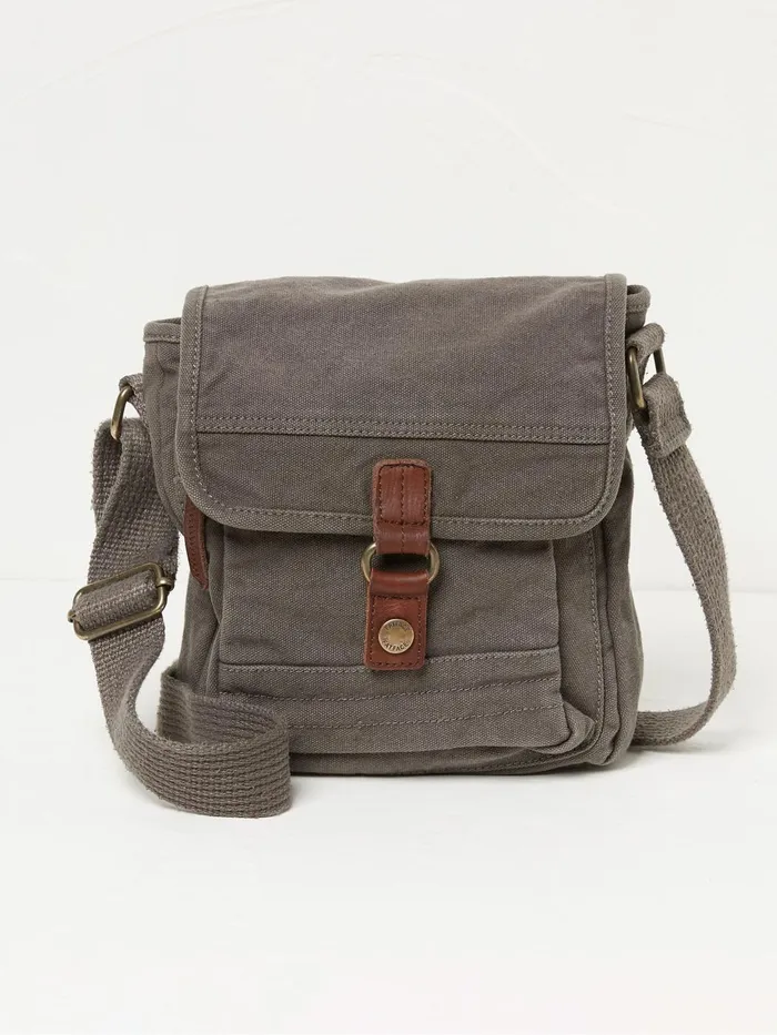 Fat Face Bags and Wallets Easton Grey Canvas Crossbody Bag 8211 Men