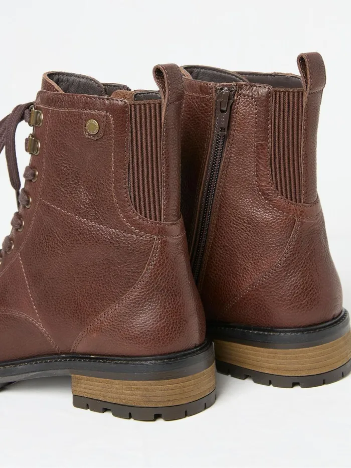 Fat Face Boots Margot Brown LaceUp Boots 8211 Women