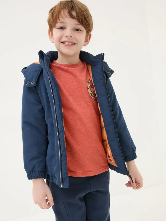 Fat Face Coats and Jackets Archie Navy Blue Hooded Padded Jacket 8211 Kids
