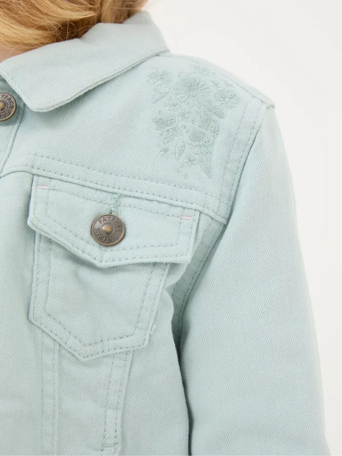 Fat Face Coats and Jackets Green Embroidered Denim Jacket 8211 Kids