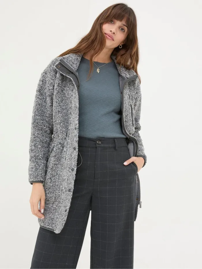 Fat Face Coats and Jackets Hadley Grey Fleece Jacket 8211 Women