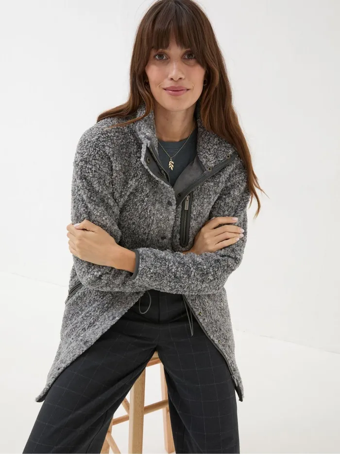 Fat Face Coats and Jackets Hadley Grey Fleece Jacket 8211 Women