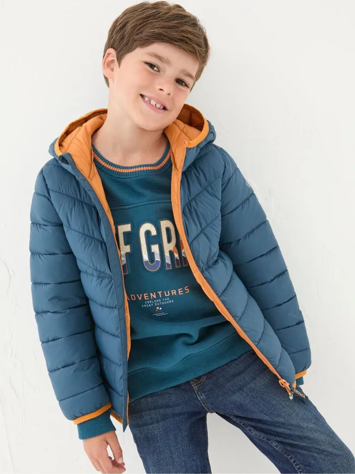 Fat Face Coats and Jackets Harry Blue Hooded Padded Jacket 8211 Kids