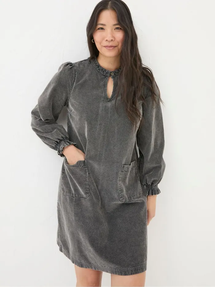 Fat Face Dresses Fran Charcoal Grey Cord Tunic Dress 8211 Women