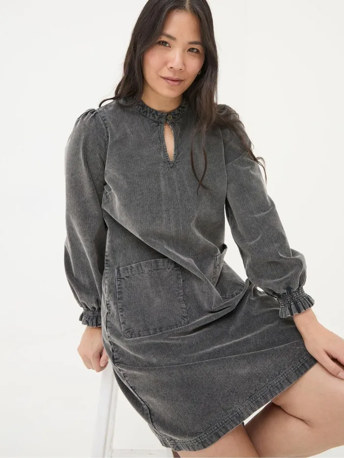 Fat Face Dresses Fran Charcoal Grey Cord Tunic Dress 8211 Women