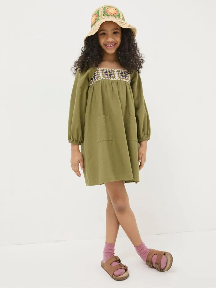 Fat Face Dresses Green Crochet Dress 8211 Kids
