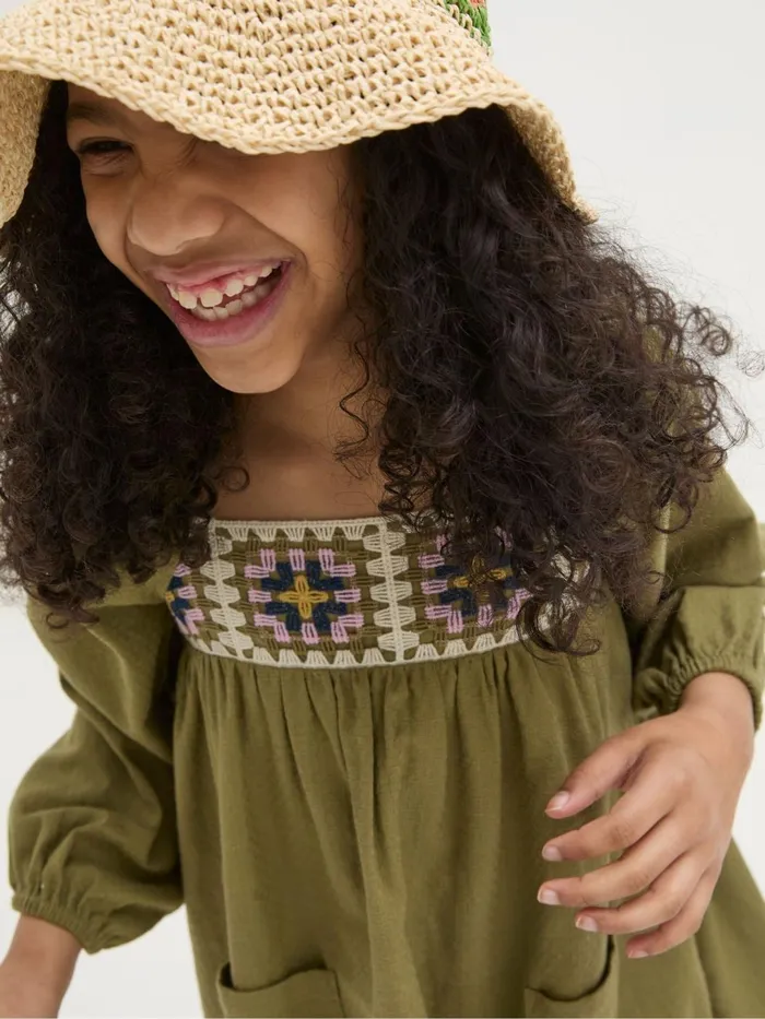 Fat Face Dresses Green Crochet Dress 8211 Kids