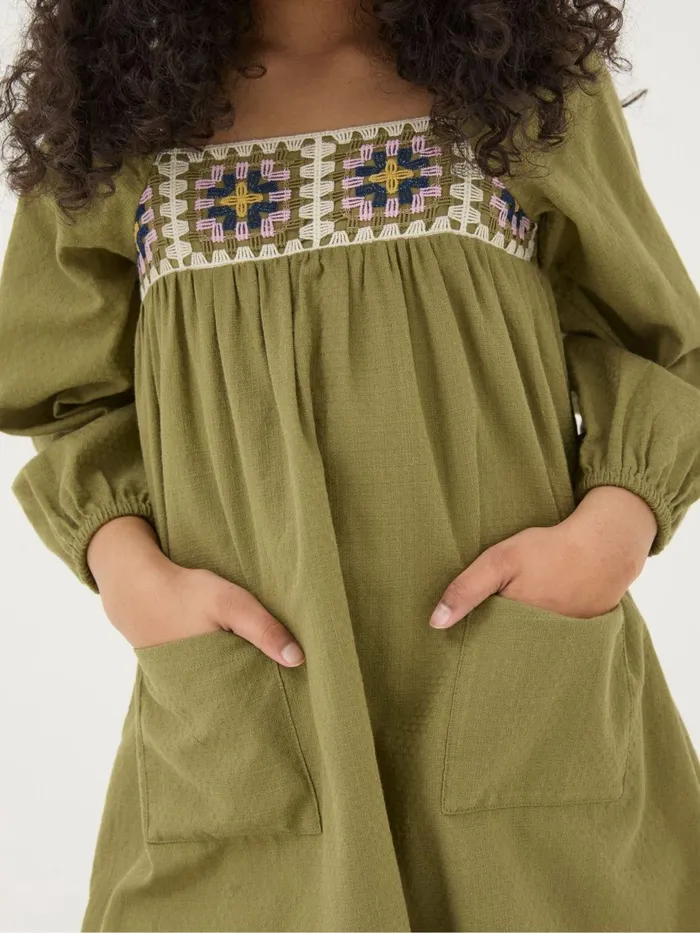 Fat Face Dresses Green Crochet Dress 8211 Kids