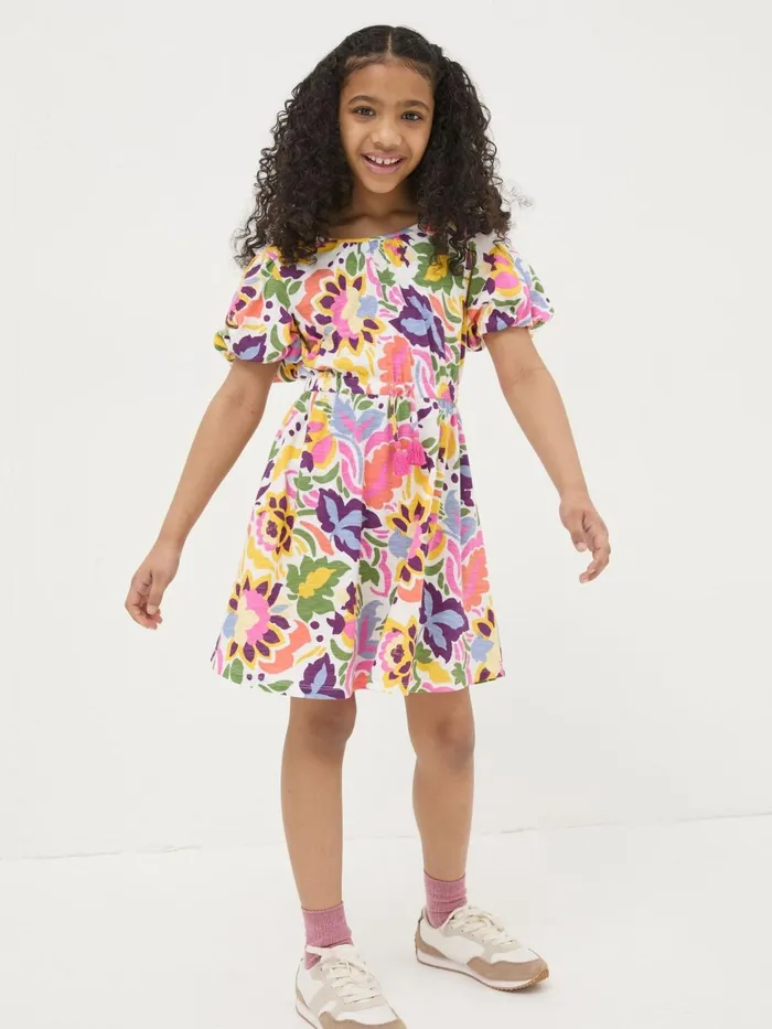 Fat Face Dresses Pink Art Floral Jersey Printed Dress 8211 Kids