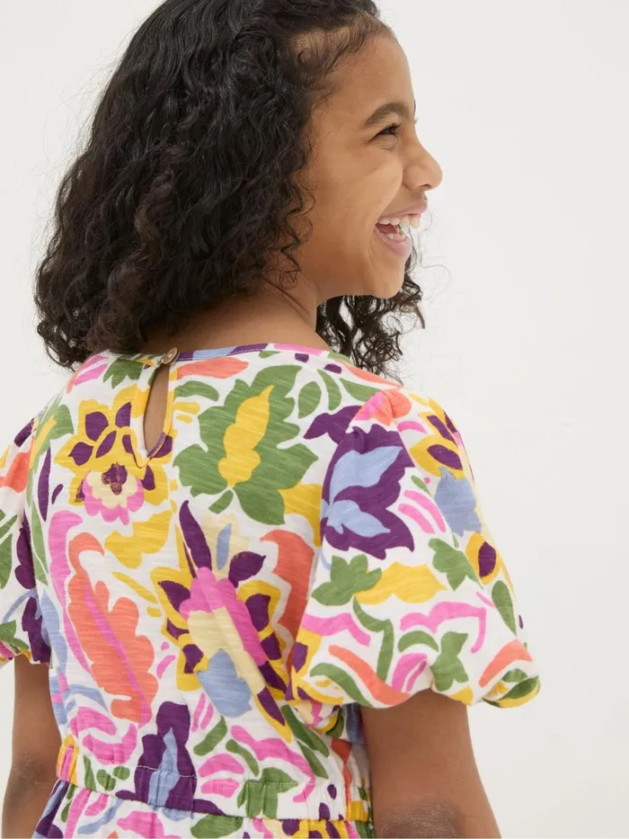 Fat Face Dresses Pink Art Floral Jersey Printed Dress 8211 Kids