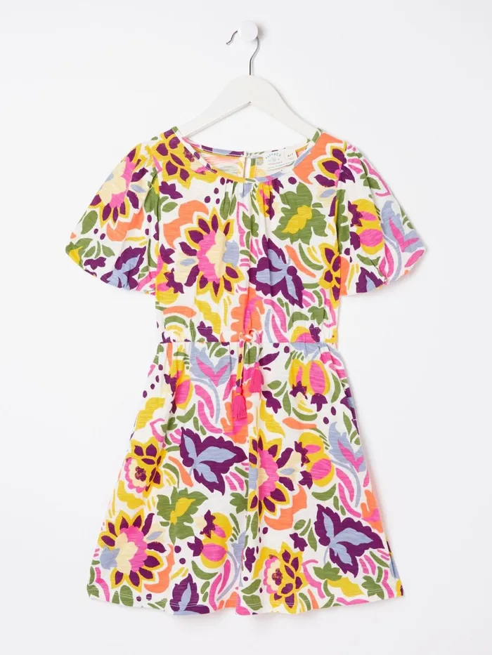 Fat Face Dresses Pink Art Floral Jersey Printed Dress 8211 Kids