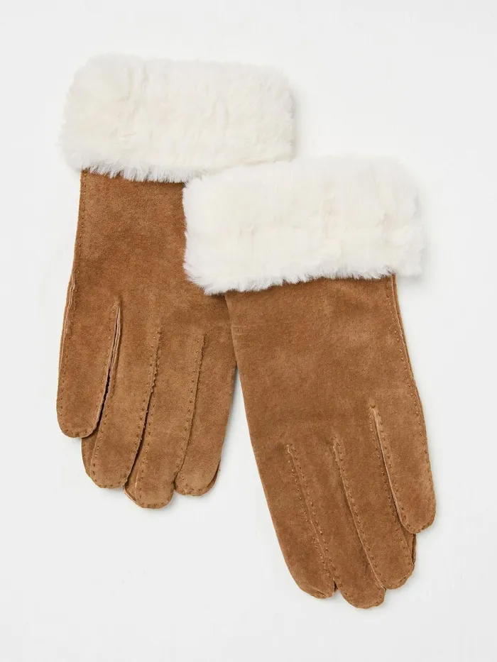 Fat Face Gloves Tan Brown Suede Gloves 8211 Women