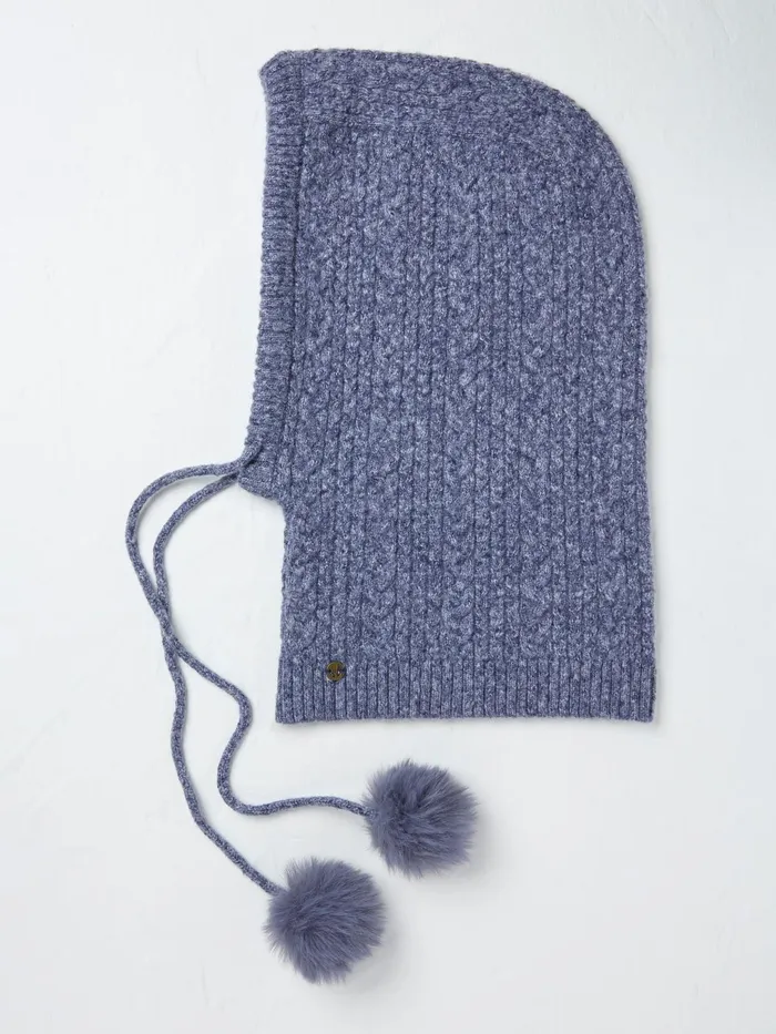 Fat Face Hats Navy Cable Knit Hood Hat 8211 Women