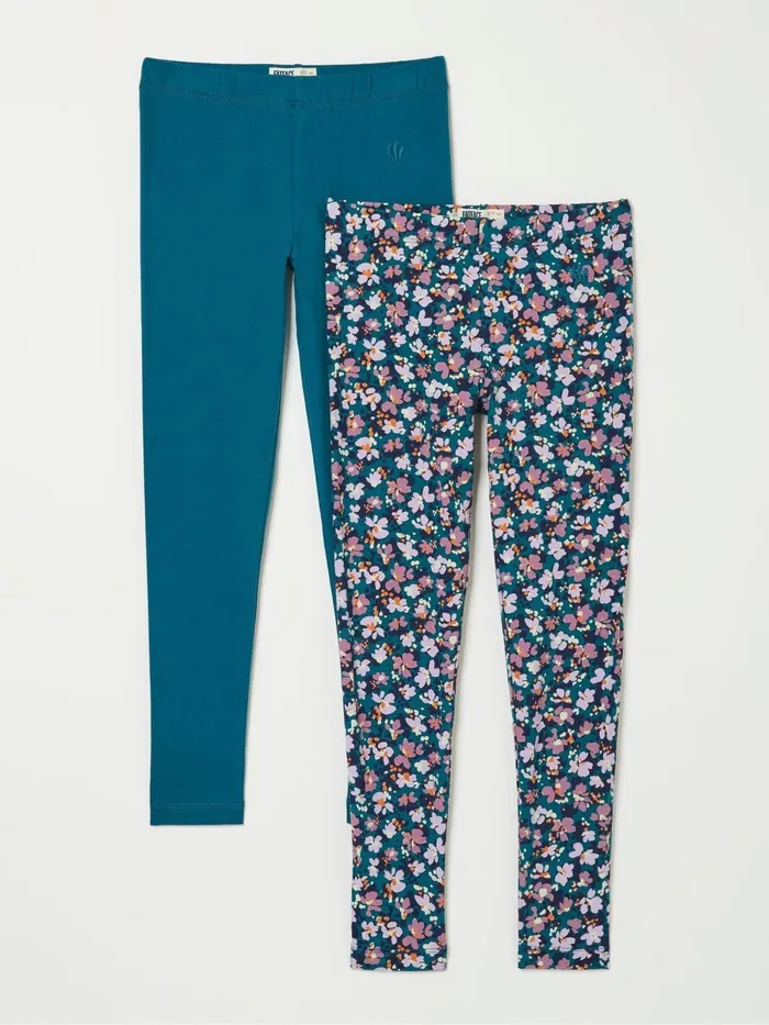 Fat Face Jeans and Leggings Teal Blue 2 Pack Butterfly Legging 8211 Kids