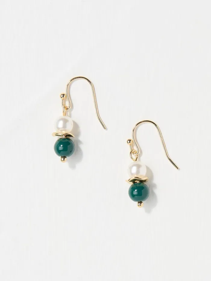 Fat Face Jewellery Bead Gold Tone Pearl Earrings 8211 Women