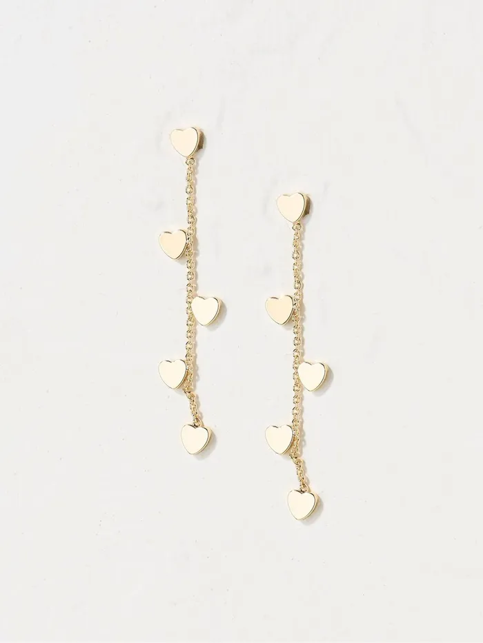 Fat Face Jewellery Gold Tone Heart Chain Earrings 8211 Women