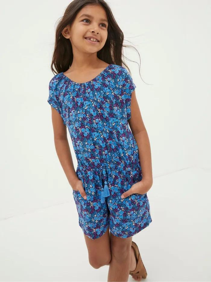 Fat Face Jumpsuits and Playsuits Blue Ink Floral Printed Playsuit 8211 Kids