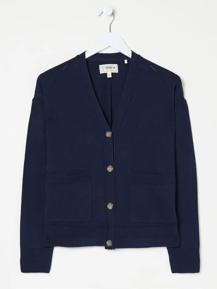 Fat Face Knitwear Grace Navy Cotton Cashmere Blend Cardigan 8211 Women