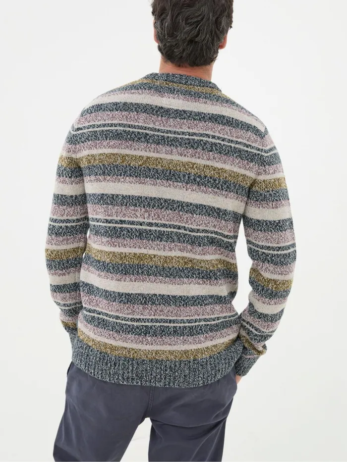Fat Face Knitwear Hove Navy Blue Stripe Crew Jumper 8211 Men