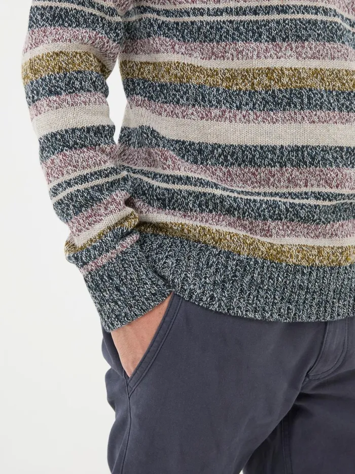 Fat Face Knitwear Hove Navy Blue Stripe Crew Jumper 8211 Men