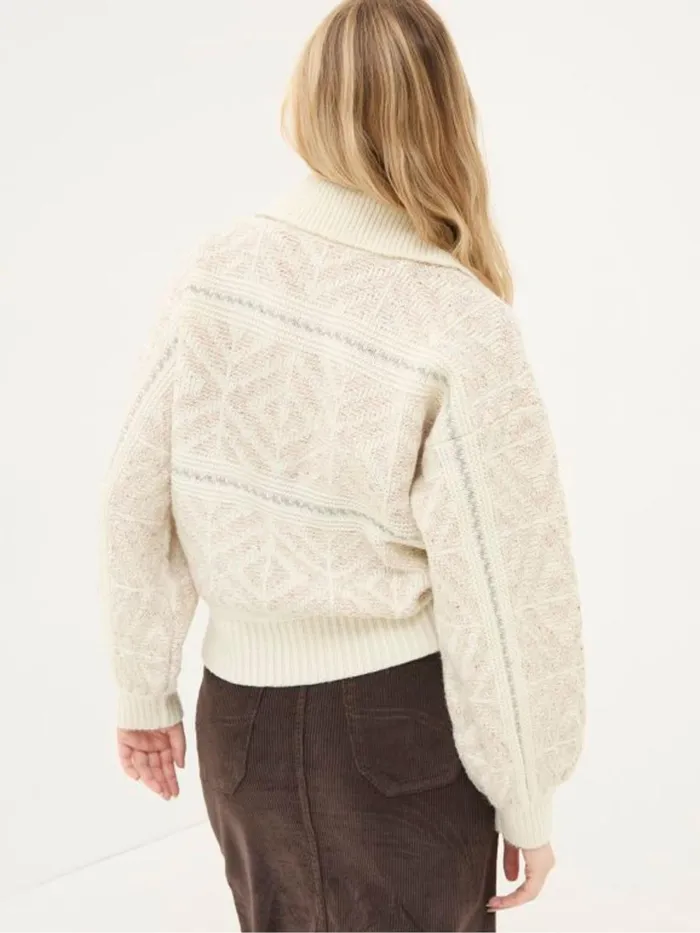 Fat Face Knitwear Ivory Haisley Pattern Cardigan 8211 Women