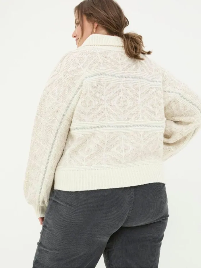 Fat Face Knitwear Ivory Haisley Pattern Cardigan 8211 Women