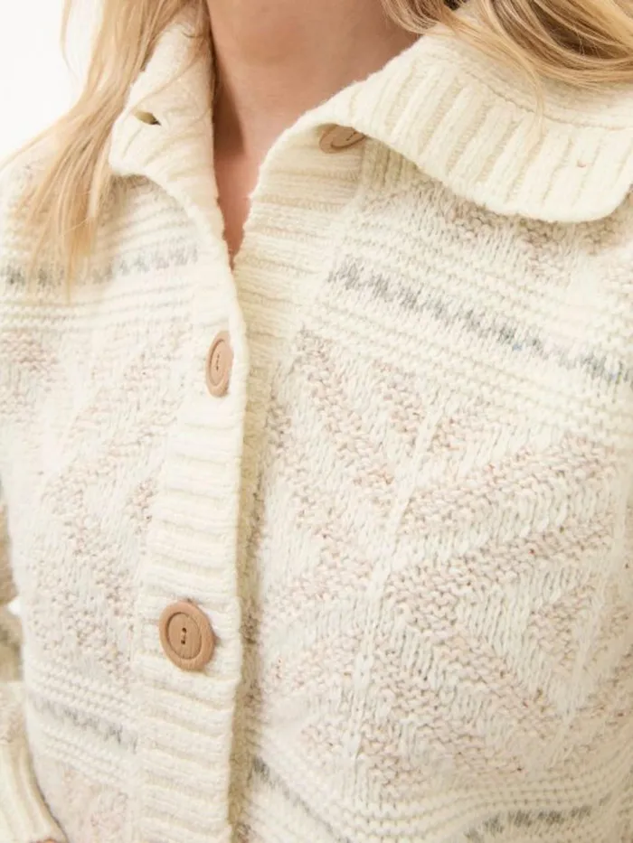 Fat Face Knitwear Ivory Haisley Pattern Cardigan 8211 Women
