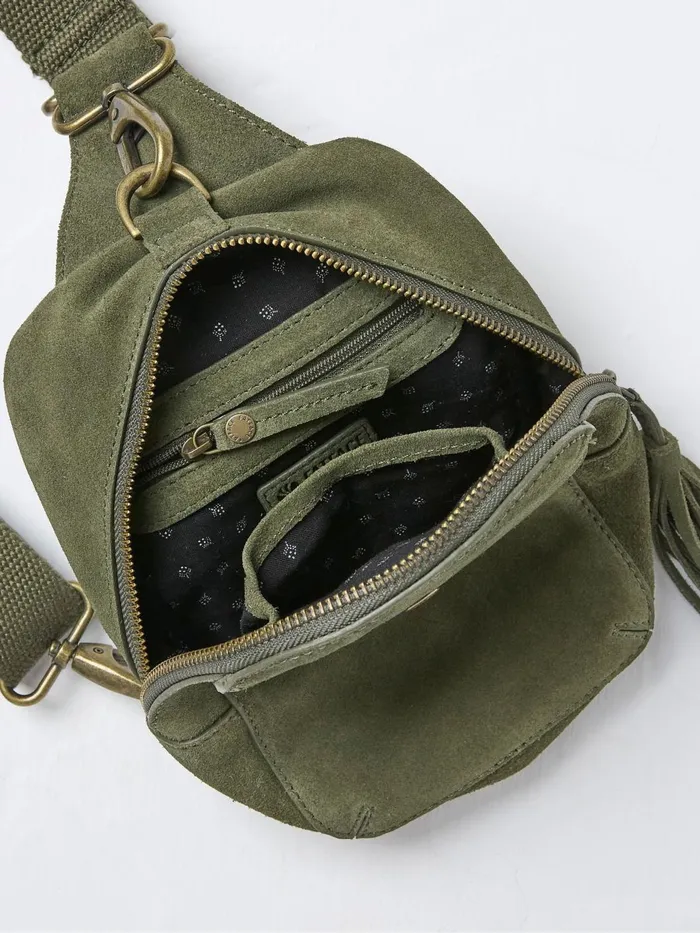 Fat Face Phone Bags Green Suede Belt Bag 8211 Women