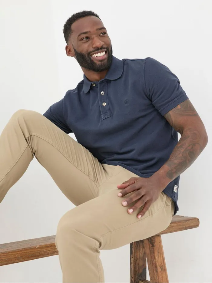 Fat Face Polo Shirts Blue Pique Polo Shirt 8211 Men