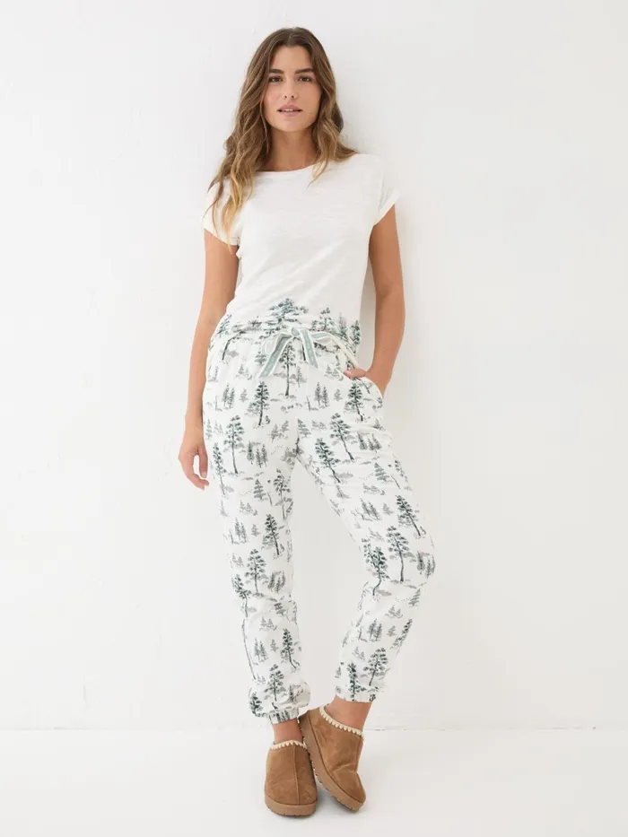 Fat Face Pyjamas and Nightwear Cora Ivory Christmas Tree Pyjama Bottoms 8211 Women