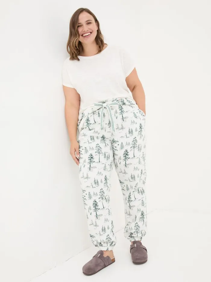 Fat Face Pyjamas and Nightwear Cora Ivory Christmas Tree Pyjama Bottoms 8211 Women