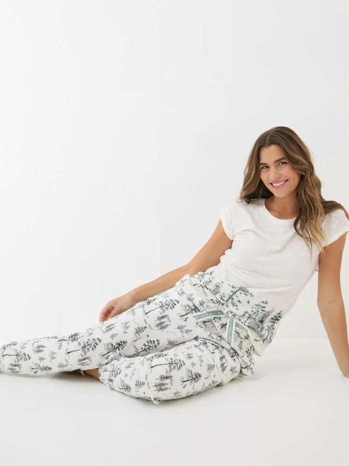 Fat Face Pyjamas and Nightwear Cora Ivory Christmas Tree Pyjama Bottoms 8211 Women