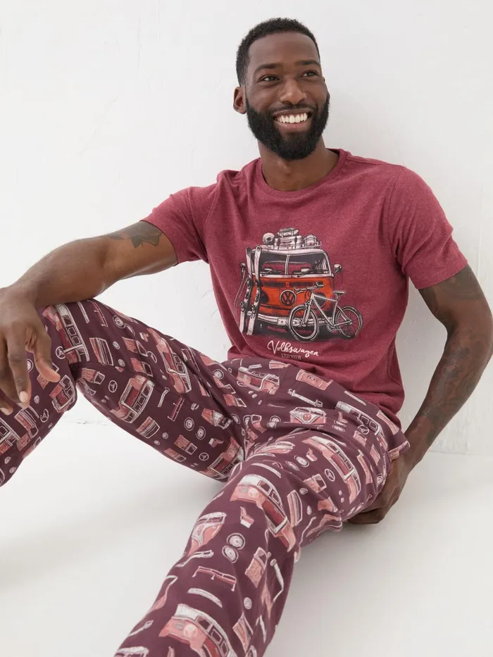 Fat Face Pyjamas and Nightwear Dark Red Vw Print Pyjama Bottoms 8211 Men