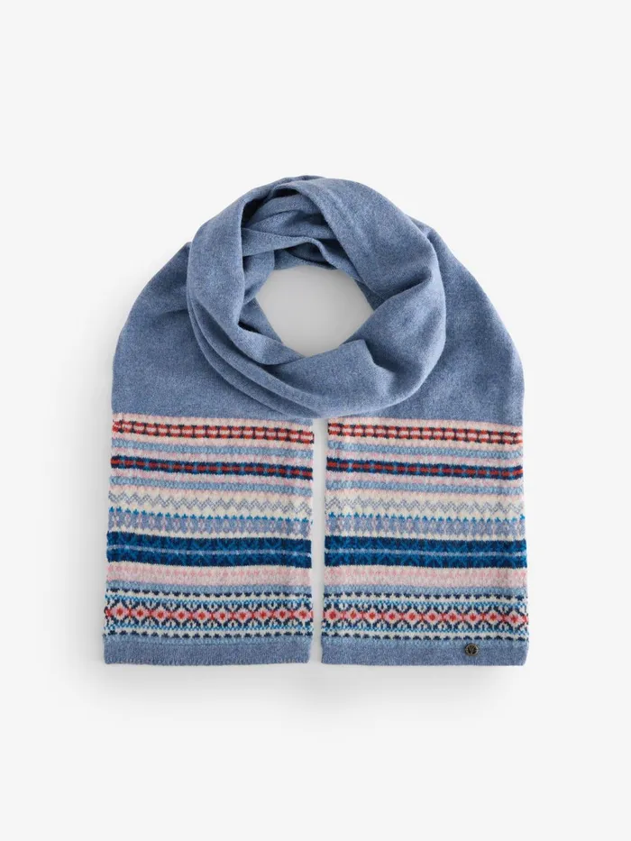 Fat Face Scarves Blue Lambswool Fairisle Scarf 8211 Women