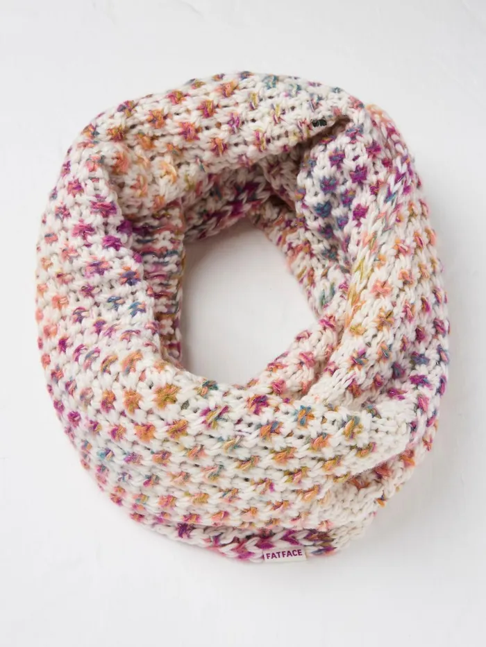 Fat Face Scarves Ivory Spacedye Knit Snood 8211 Women